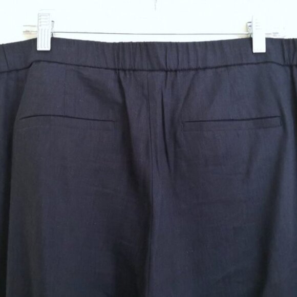 J. Jill Linen Blend Stretchy Tapered Leg Pants Navy Blue Size XL - Picture 4 of 6